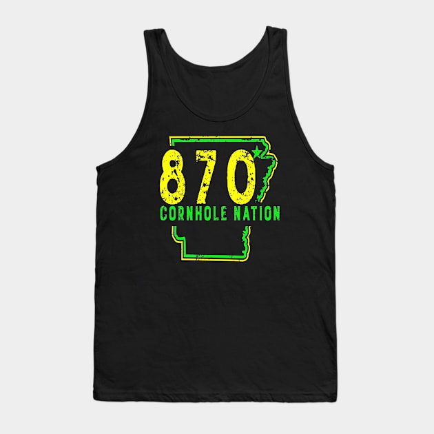 870 Green/Gold Tank Top by 870 Cornhole Nation